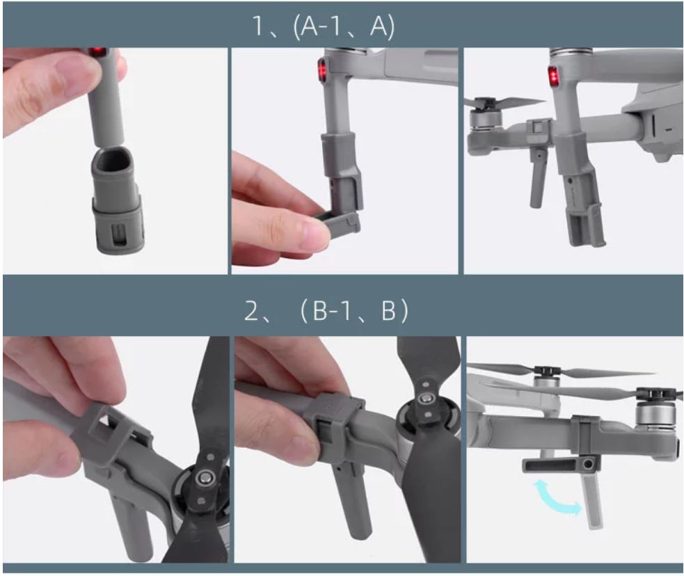 Vyšší skládací podvozek pro DJI Mavic AIR 2 17